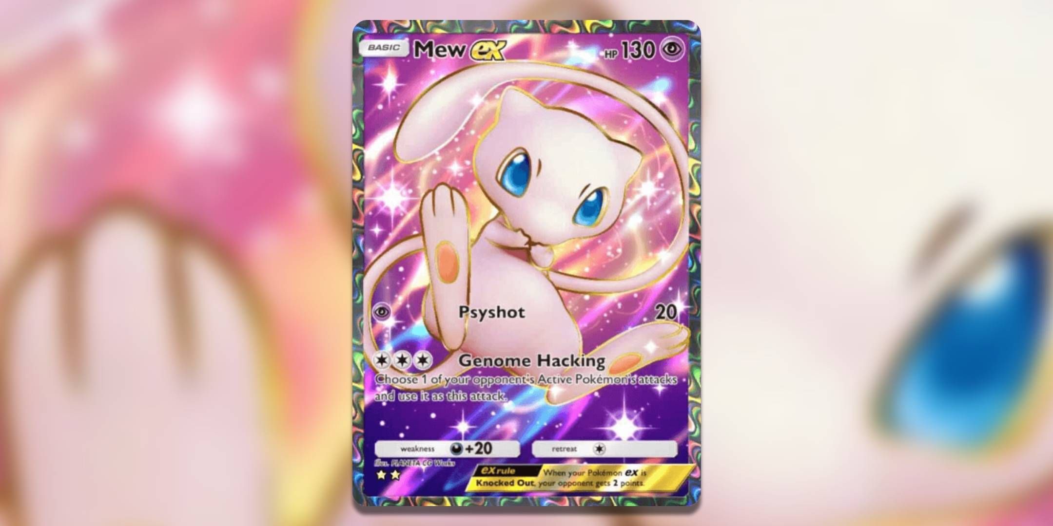 The Pokemon TCG Pocket card Mew ex two star by PLANTEA CG Works.