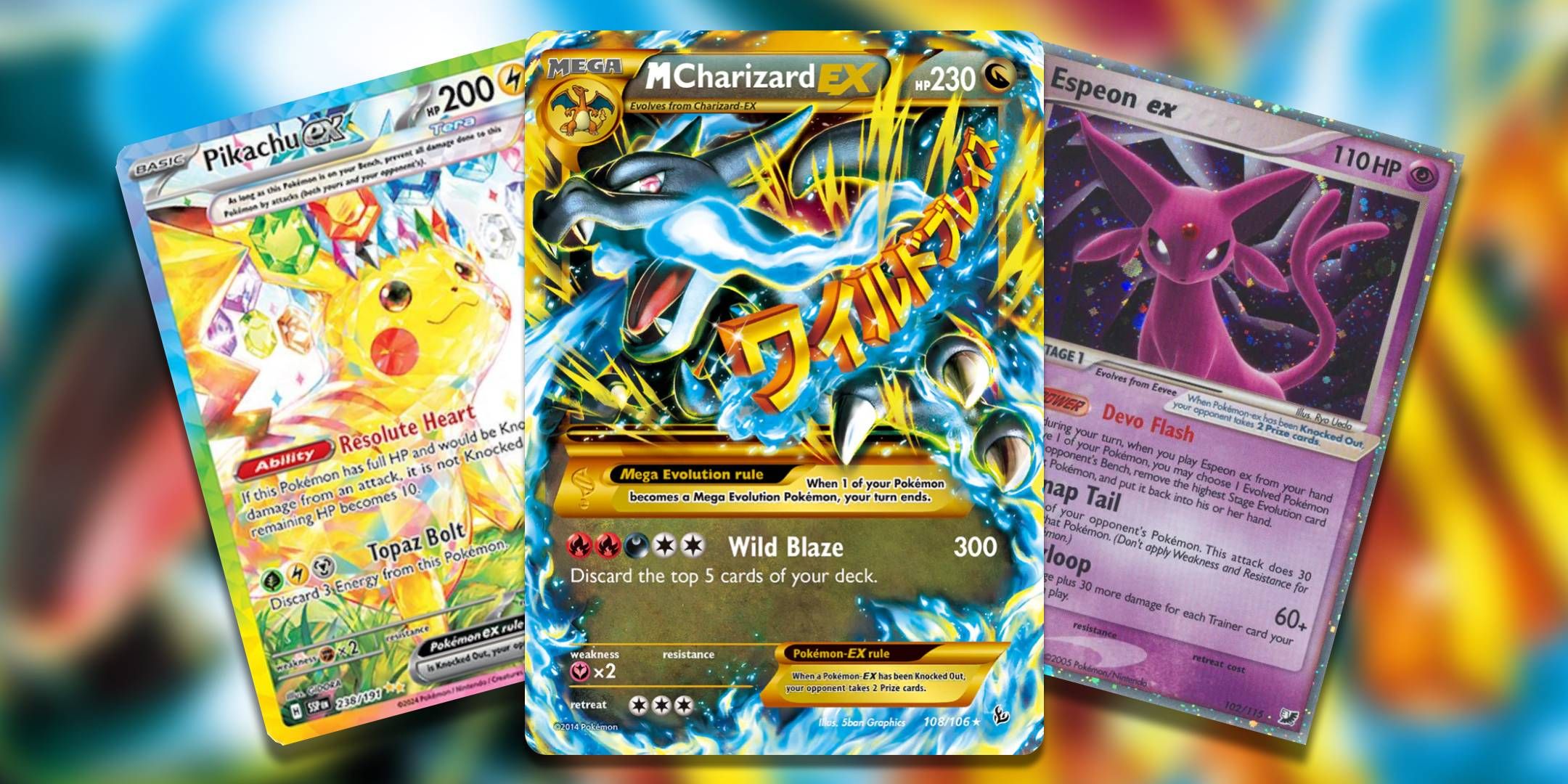 Three of the most valuable Pokemon TCG ex cards.