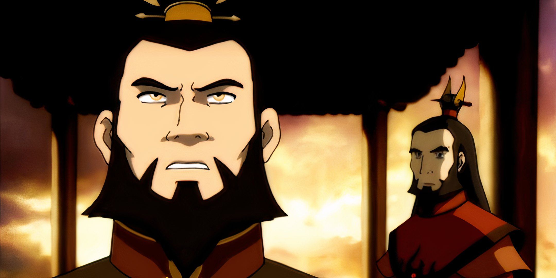 Sozin talking with Avatar Roku in Avatar the last Airbender.