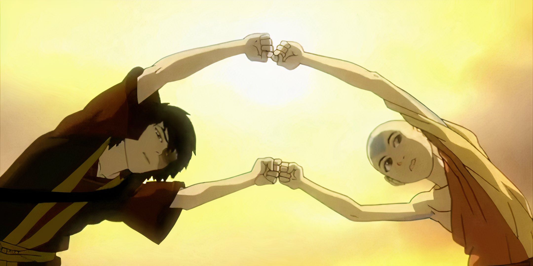 Zuko and Aang doing the fire dance in Avatar the last Airbender.