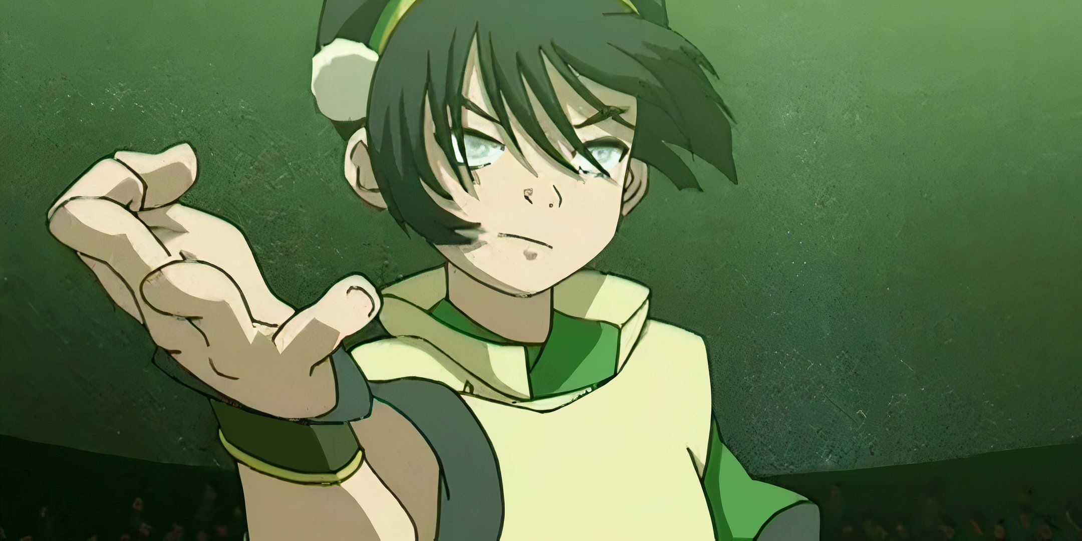 Toph about to fight the Boulder in Avatar the last airbender.