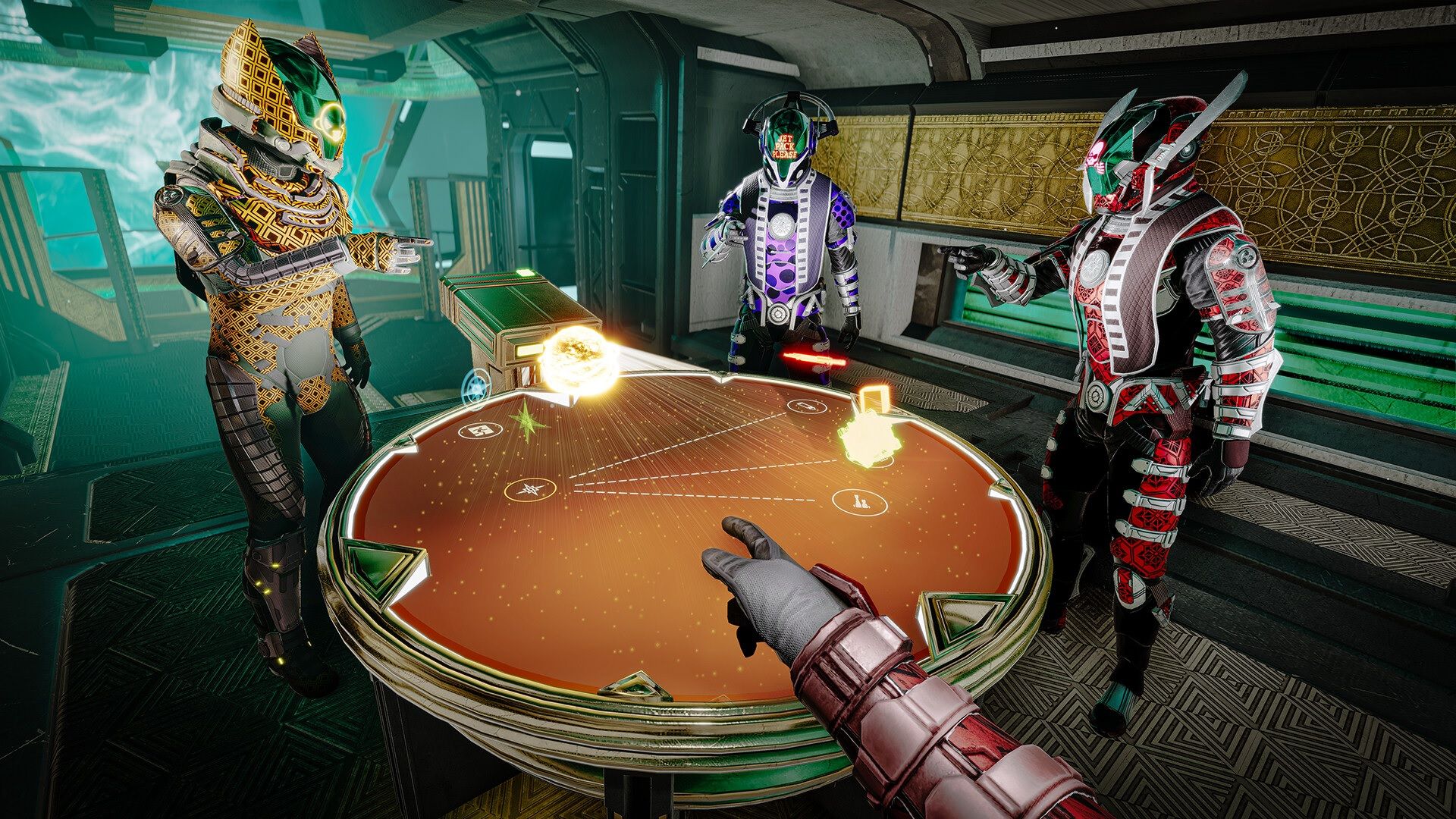 Interacting with your crew in Void Crew.