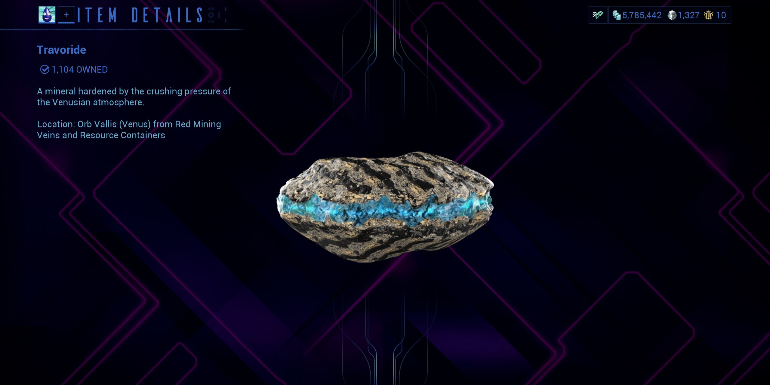 منوی Travoride در Warframe.
