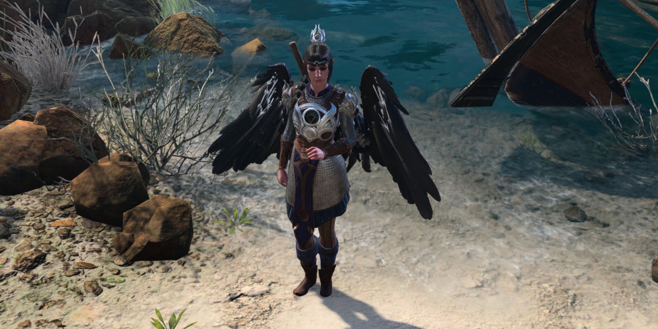 Shadowheart با استفاده از حالت wings در Baldur's Gate 3.