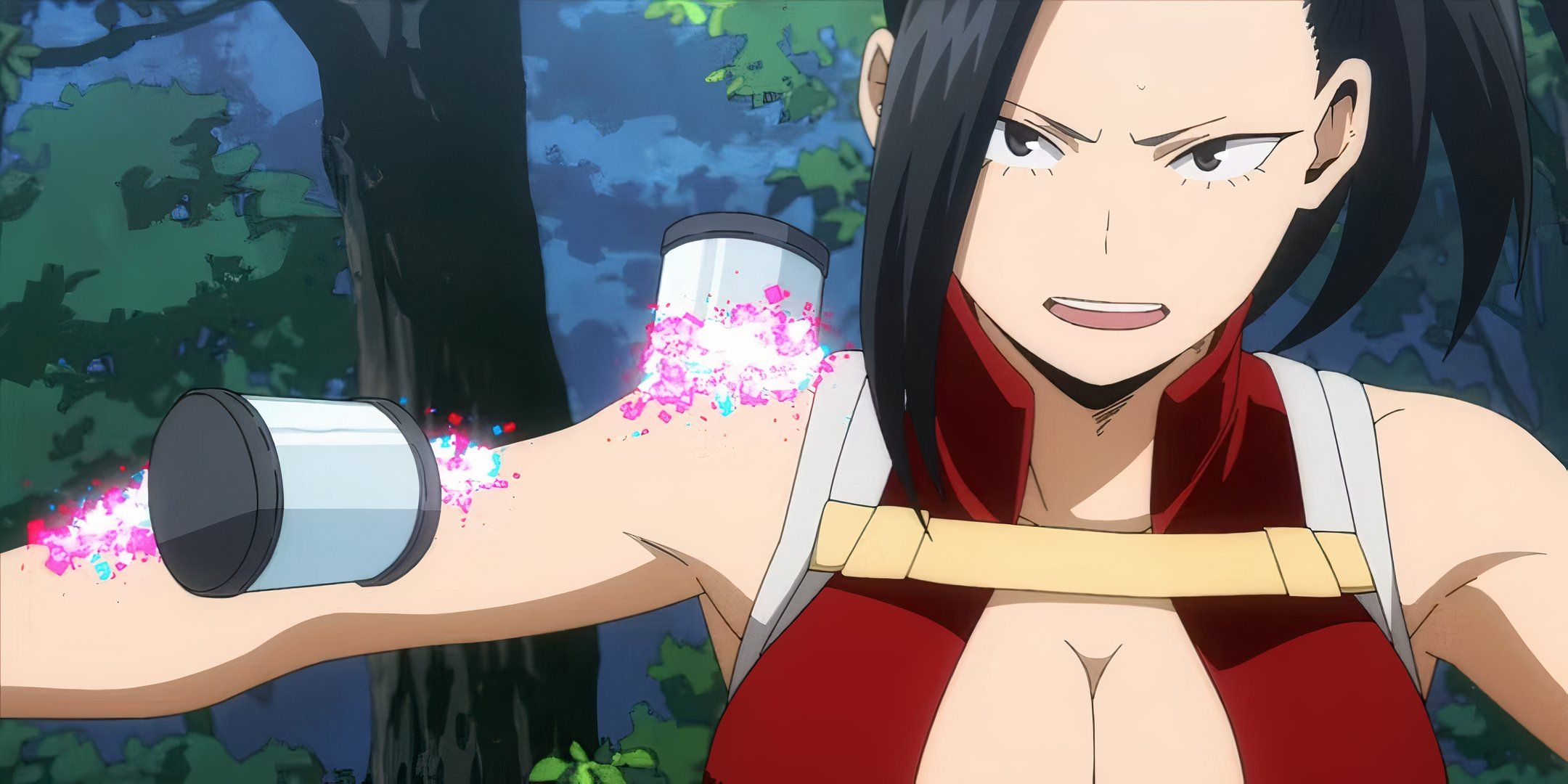 Yaoyorozu creates sedatives from her arms.