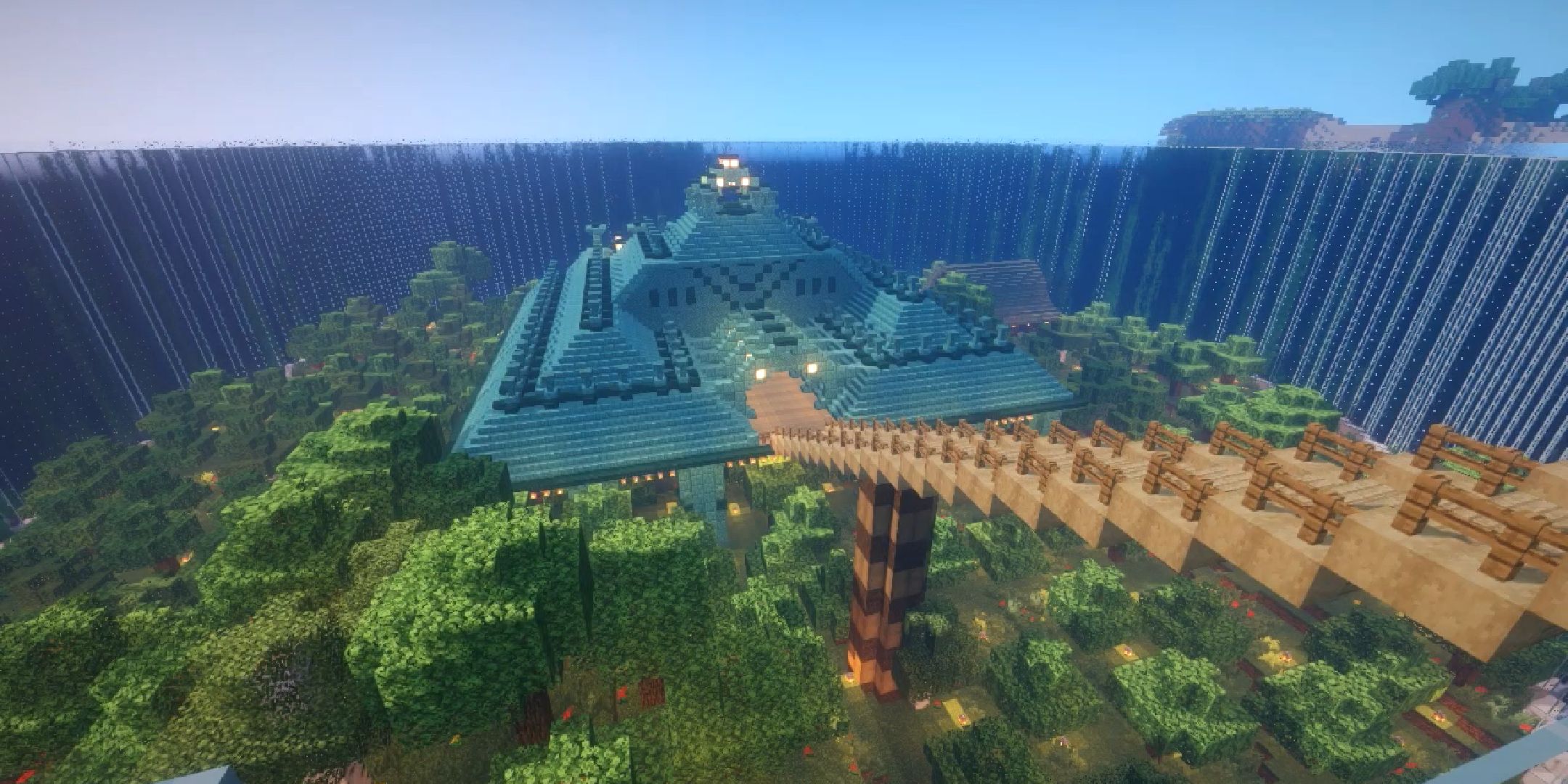 A Minecraft ocean monument base by SmallishBeans.