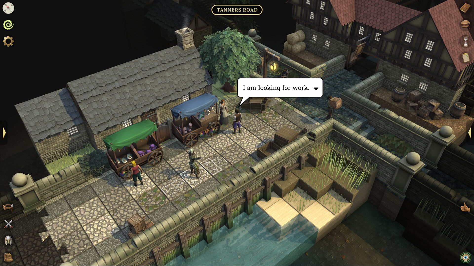 A player standing on Tanners Road in Brighter Shores.