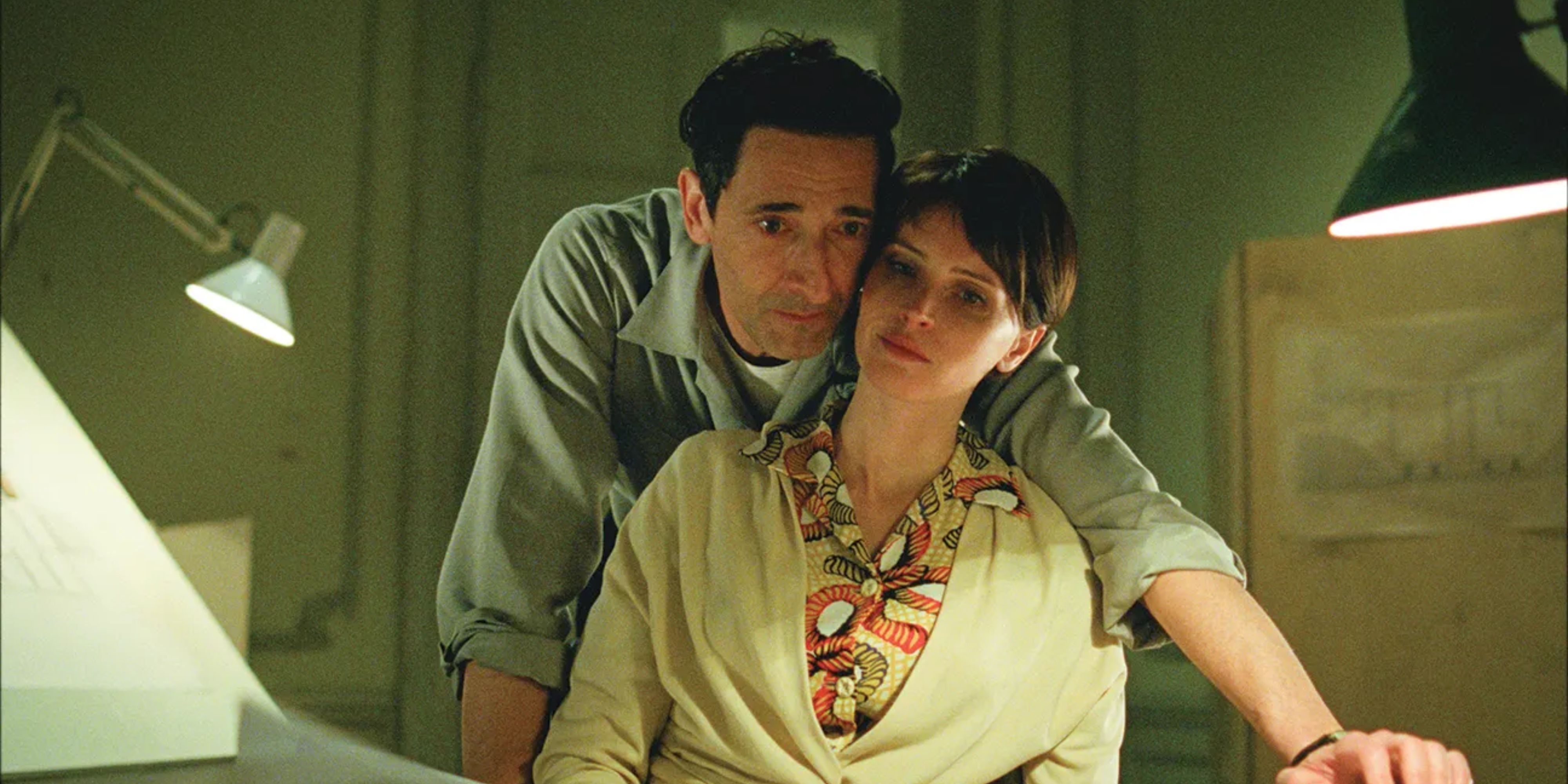 Adrien Brody and Felicity Jones in The Brutalist