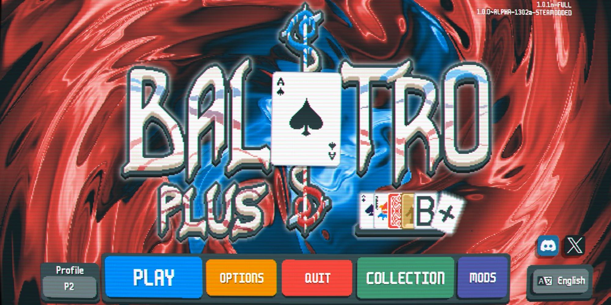 The new and improved Balatro title screen.