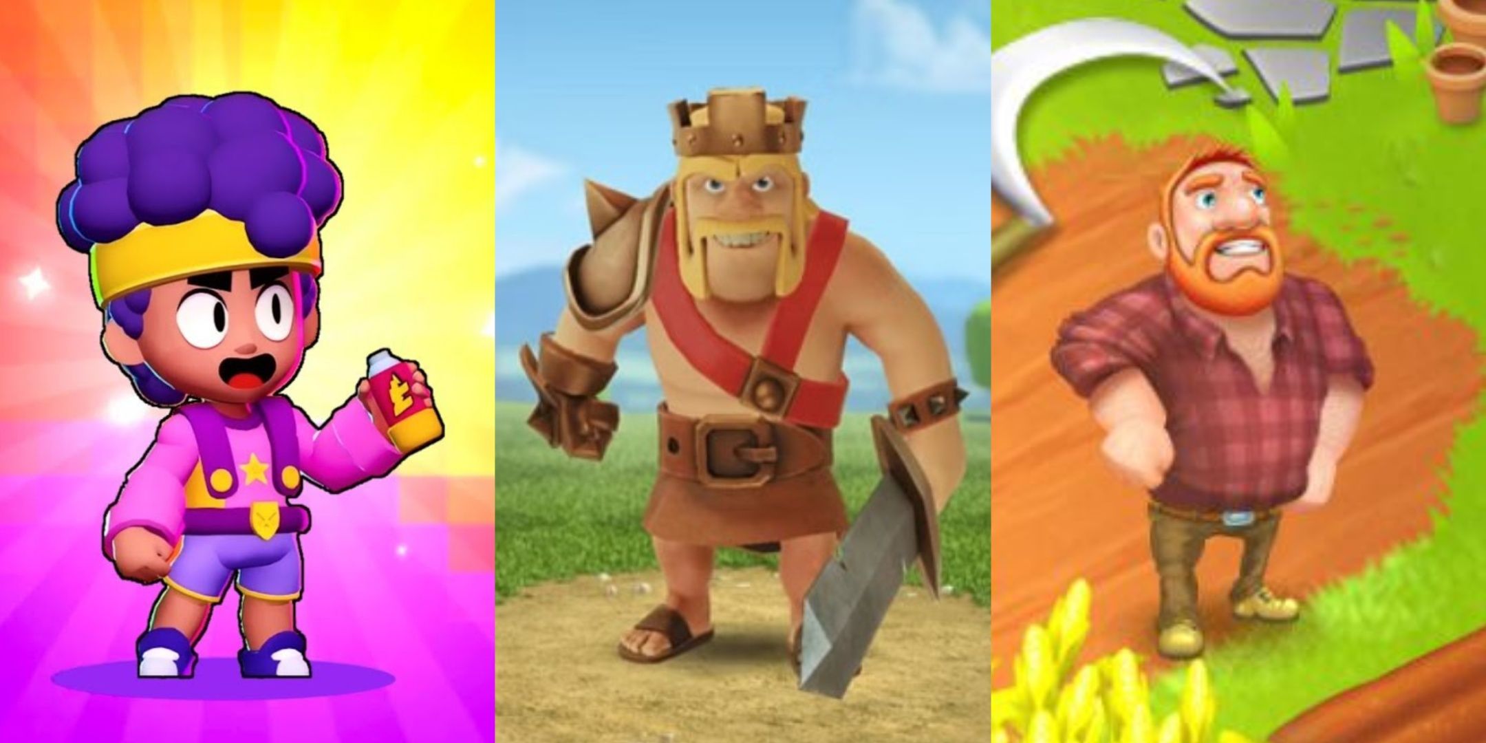 Collage of characters from Supercell games.