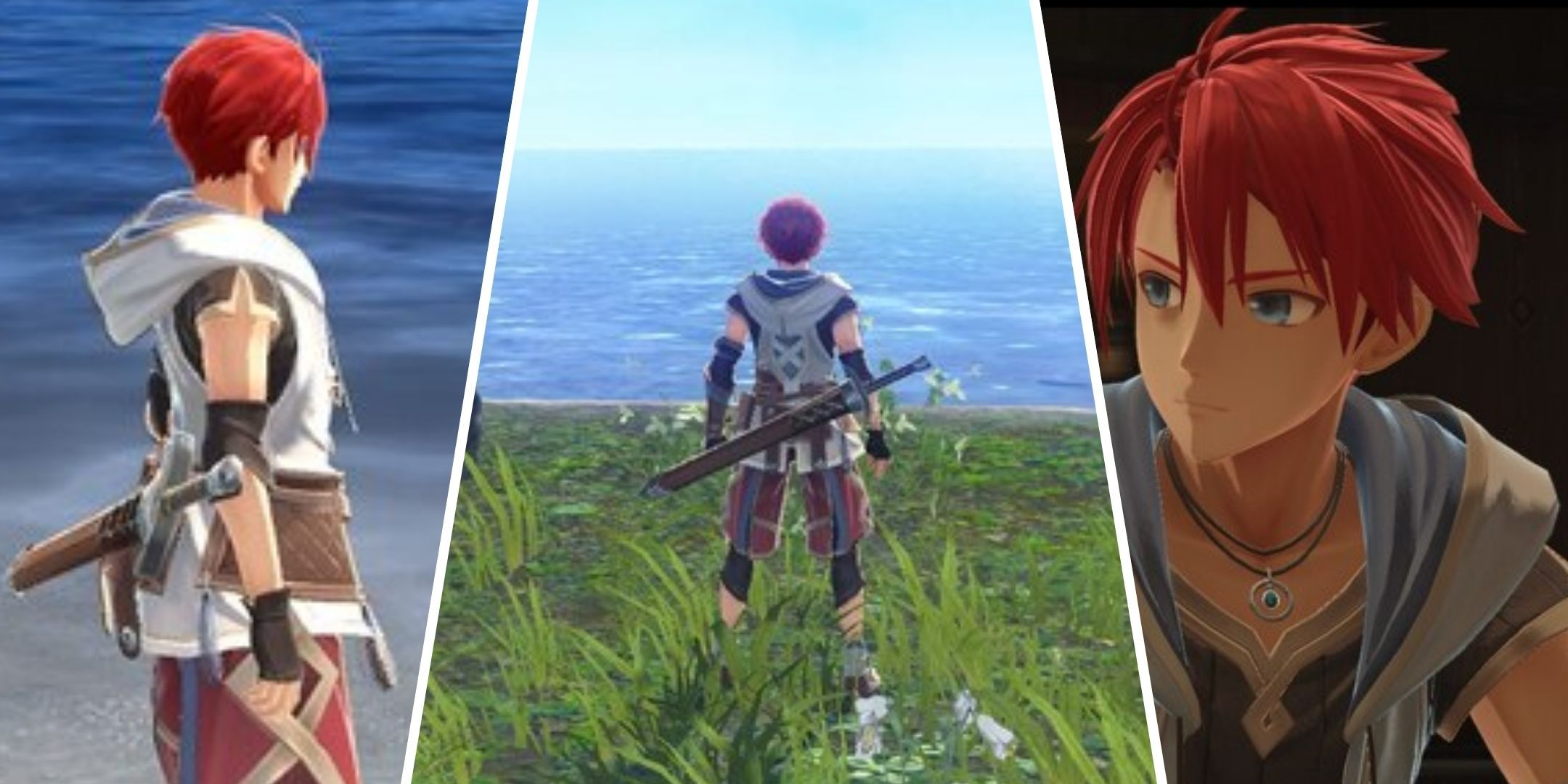 Split images of Adol from Ys X: Nordics in various poses.