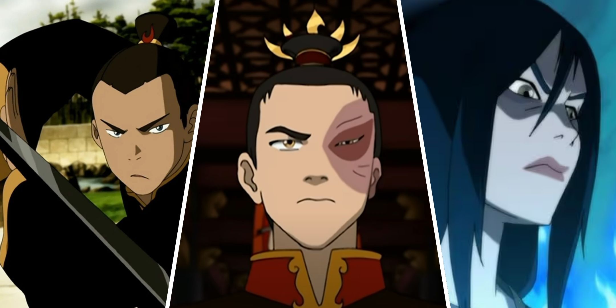 A collage of Sokka, Zuko and Azula.