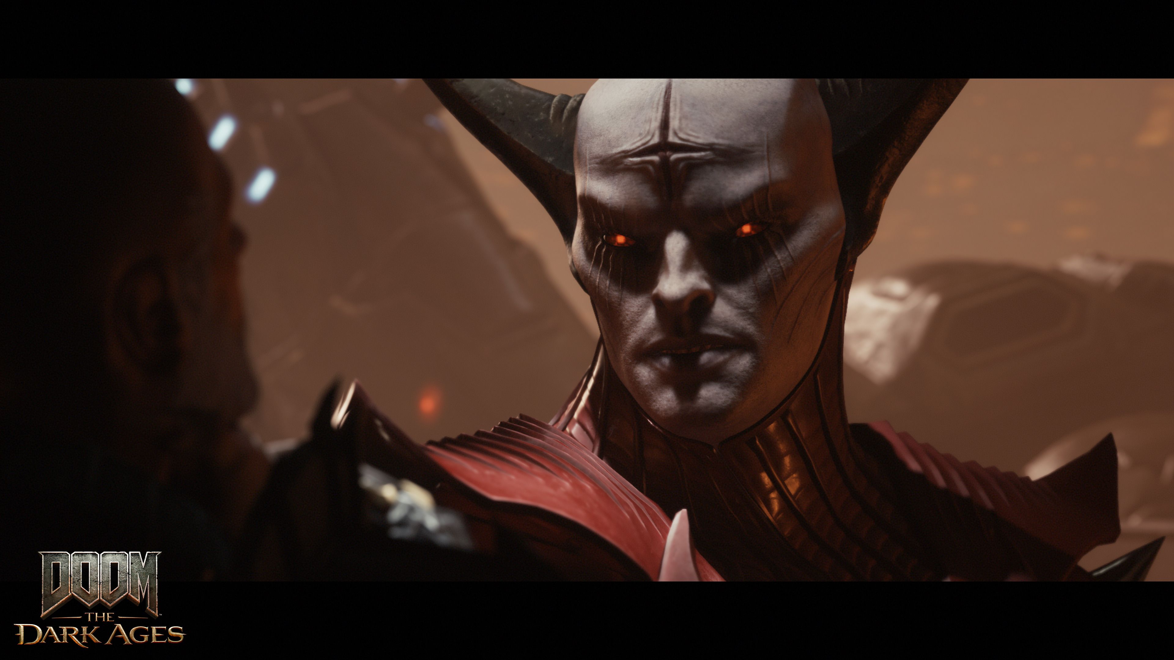 A close shot to Ahzrak, Doom: The Dark Ages' new antagonist.
