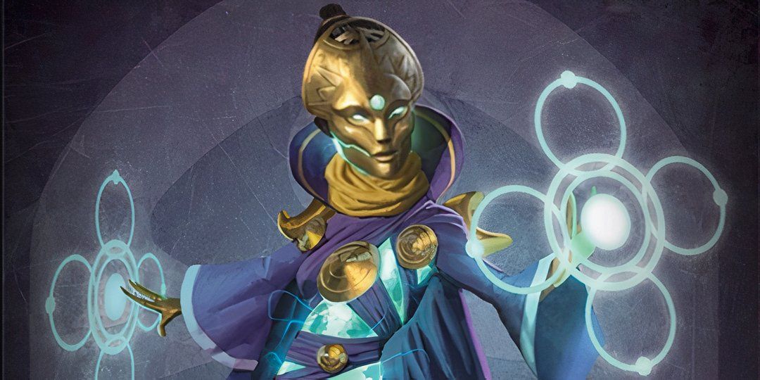 The enchanter from Pantheon: Rise of the Fallen poses.