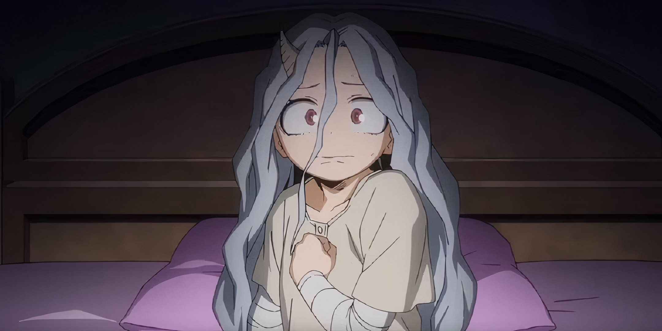 ERI in my hero academia with a terrible expression on her face.