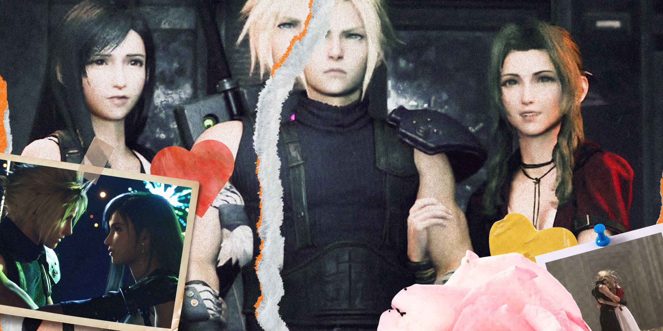 Final Fantasy 7 Love Triangle with Cloud, Tifa, and Aerith.
