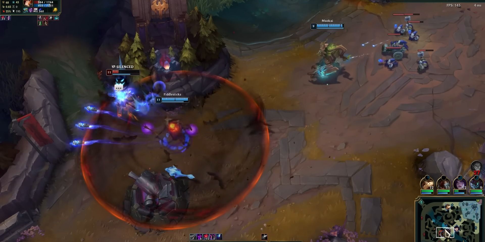 Fiddlesticks با خانم Fortune در League of Legends مبارزه می کند.