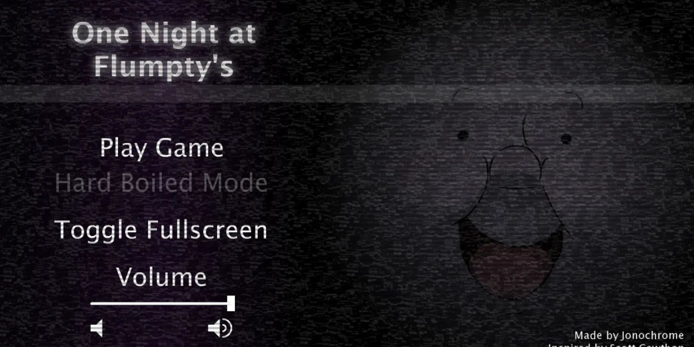 Image of the One Night at Flumpty's title screen.