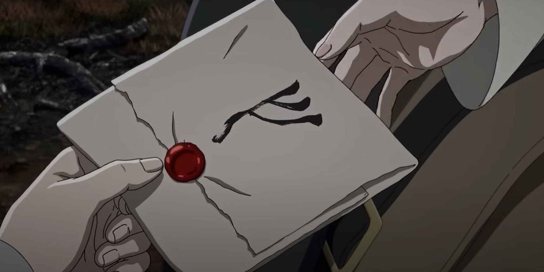 Gandalf&rsquo;s letter, written with his welcoming rune in the epilogue of Lord of the Rings: War of the Rohirrim.