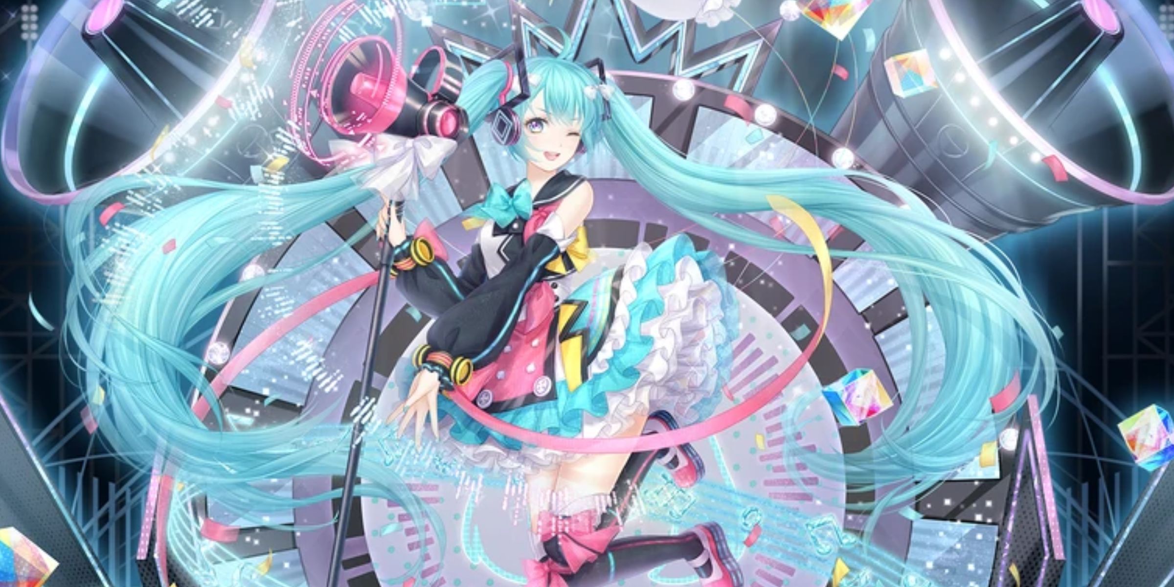 Hatsune Miku In Her Magical Mirai 2018 Outfit In The Love Nikki Dress UP Queen X Hatsune Miku Event.