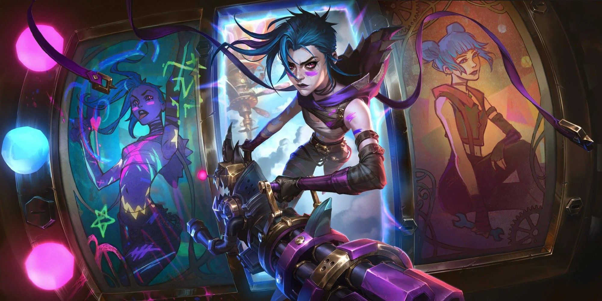 League of Legends image showing the splash art for Arcane Fractured Jinx.