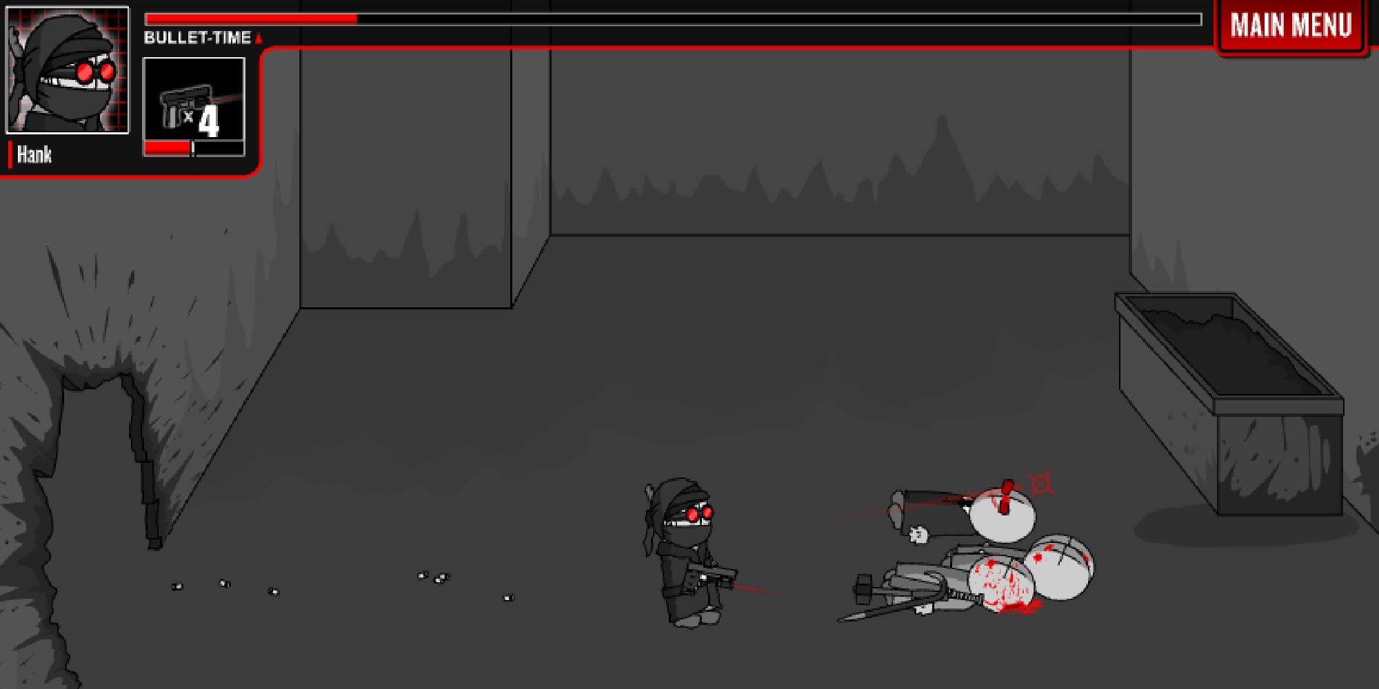 Madness Project Nexus image showing Hank and some dead enemies.