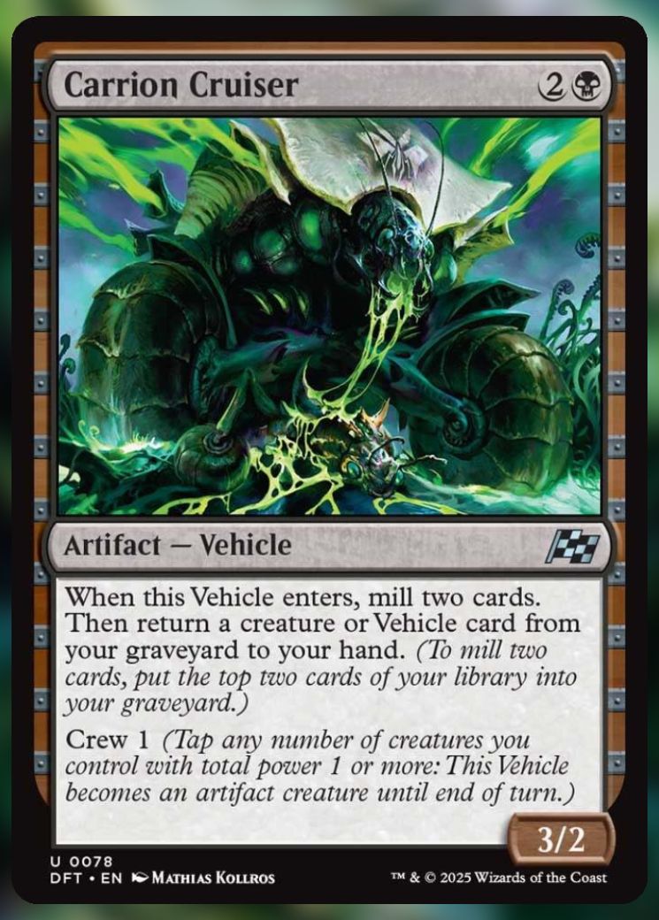 Magic The Gathering Carrion Cruiser Card.