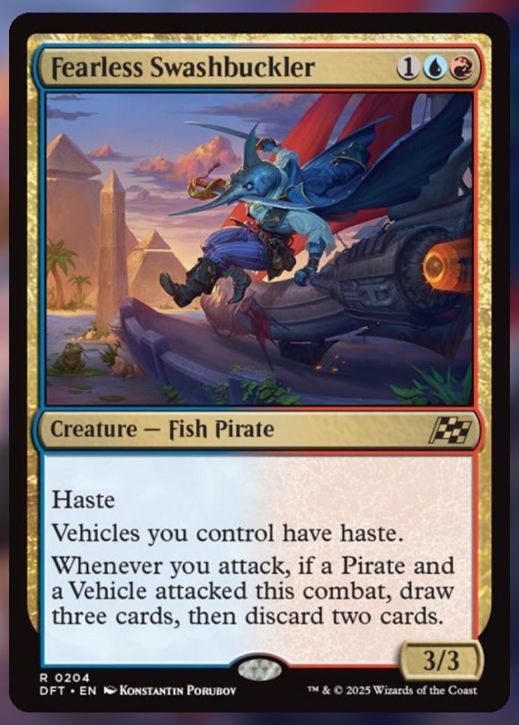 Magic The Gathering Fearless Swashbuckler Card.