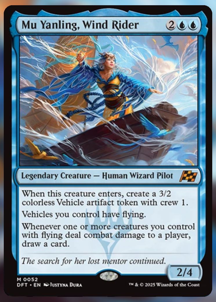 Magic The Gathering Mu Yanling, Wind Rider Card.