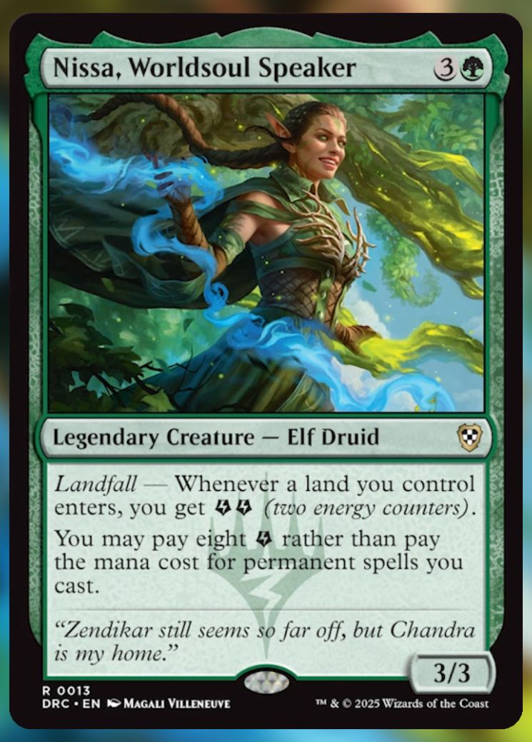 Magic The Gathering Nissa, Worldsoul Speaker Card.