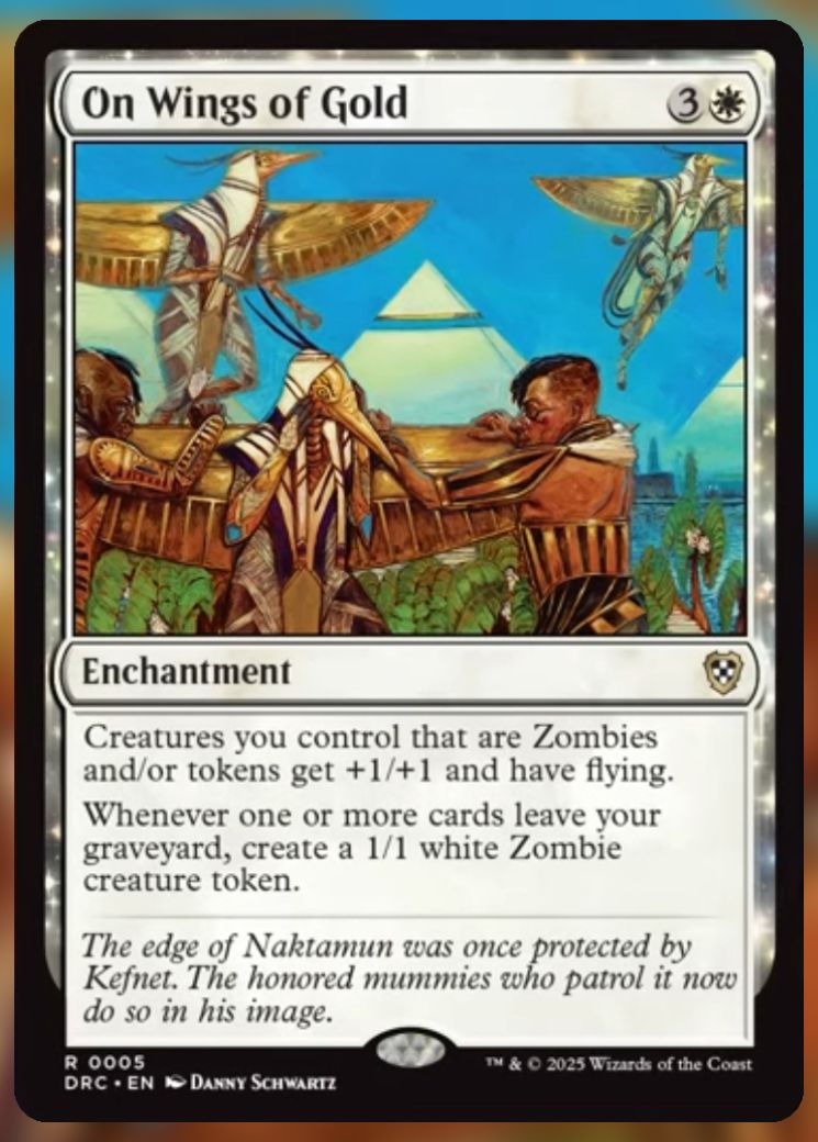 Magic The Gathering On Wings of Gold Card.