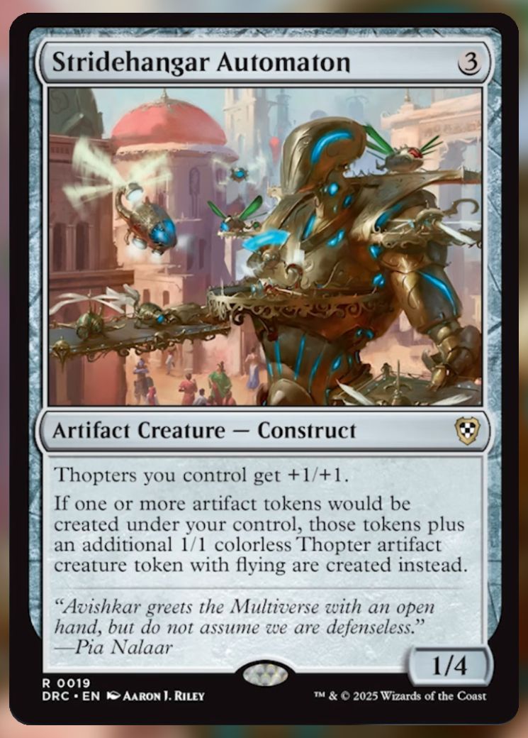 Magic The Gathering Stridehanger Automaton Card.