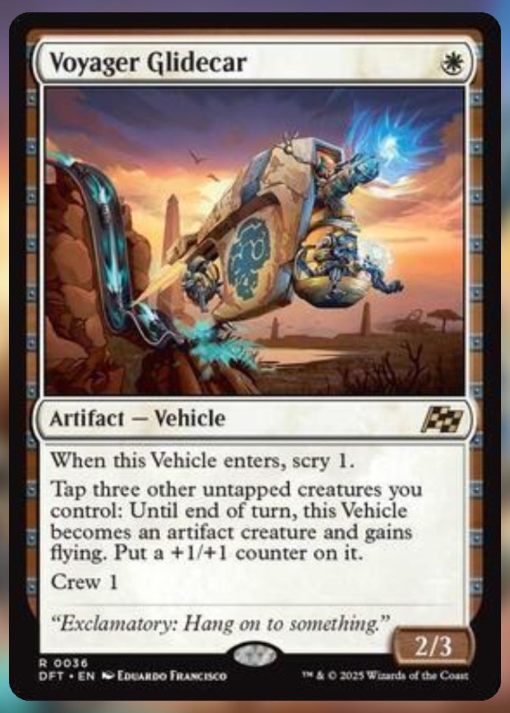 Magic The Gathering Voyager Glidecar Card.