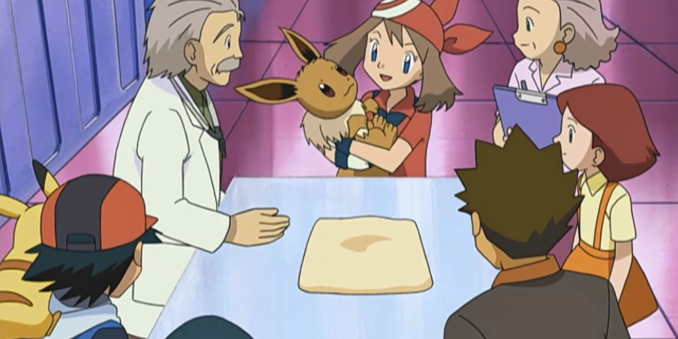 May's Eevee hatches from an egg in the Pokemon anime.