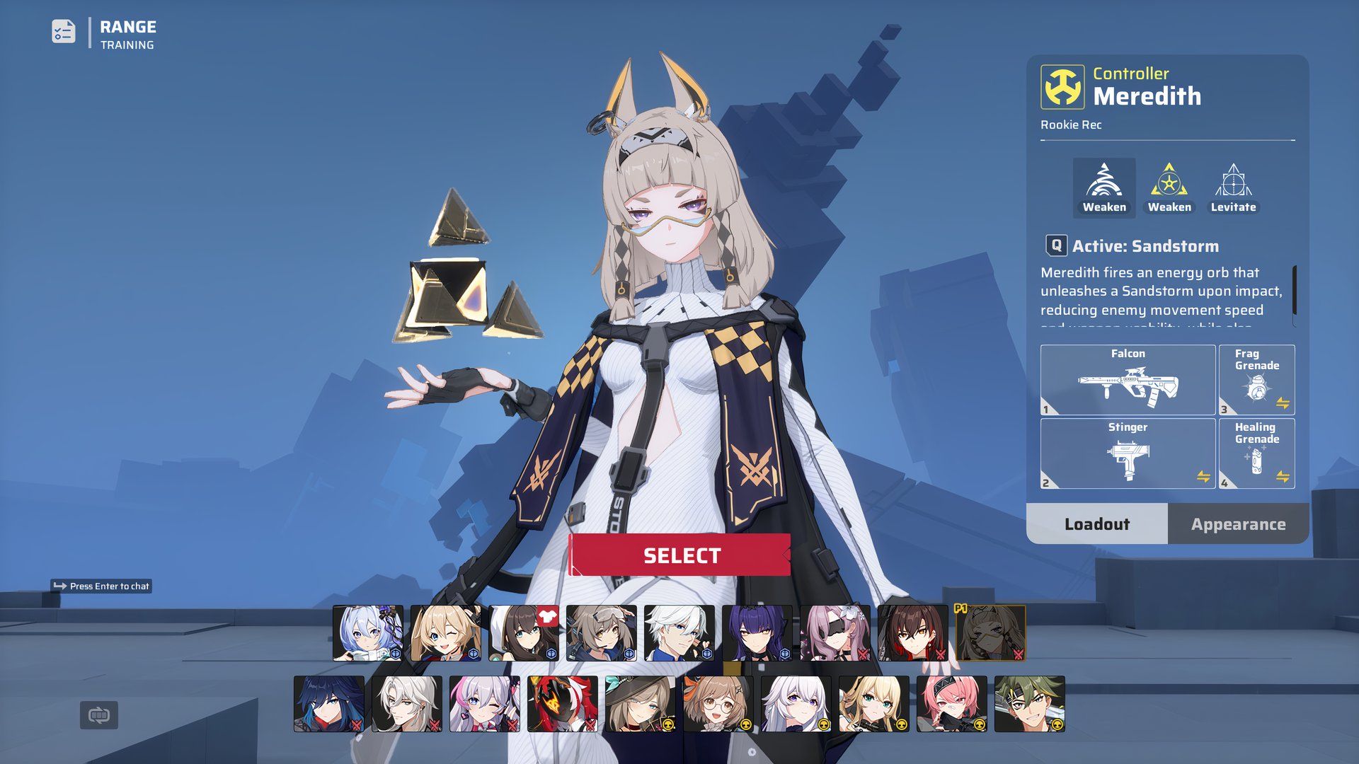 Meredith in Strinova&rsquo;s Agent select menu.