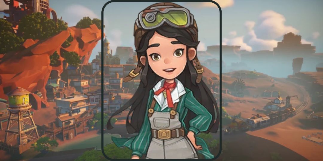 Mi-An from My Time At Sandrock is shown. She is a young lady with goggles and long dark hair.