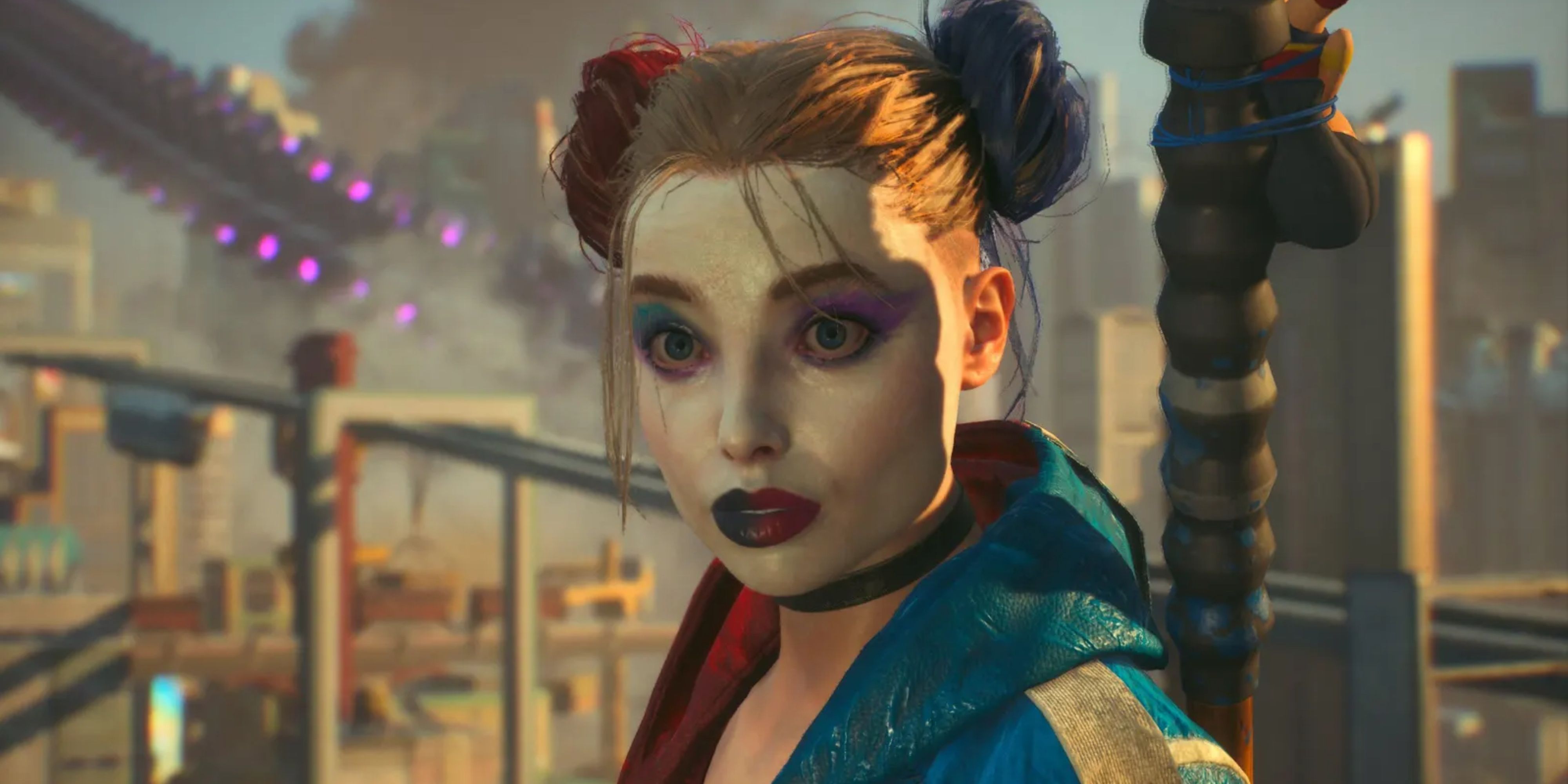 harley quinn looking surprised in suicide squad kill the justice league.