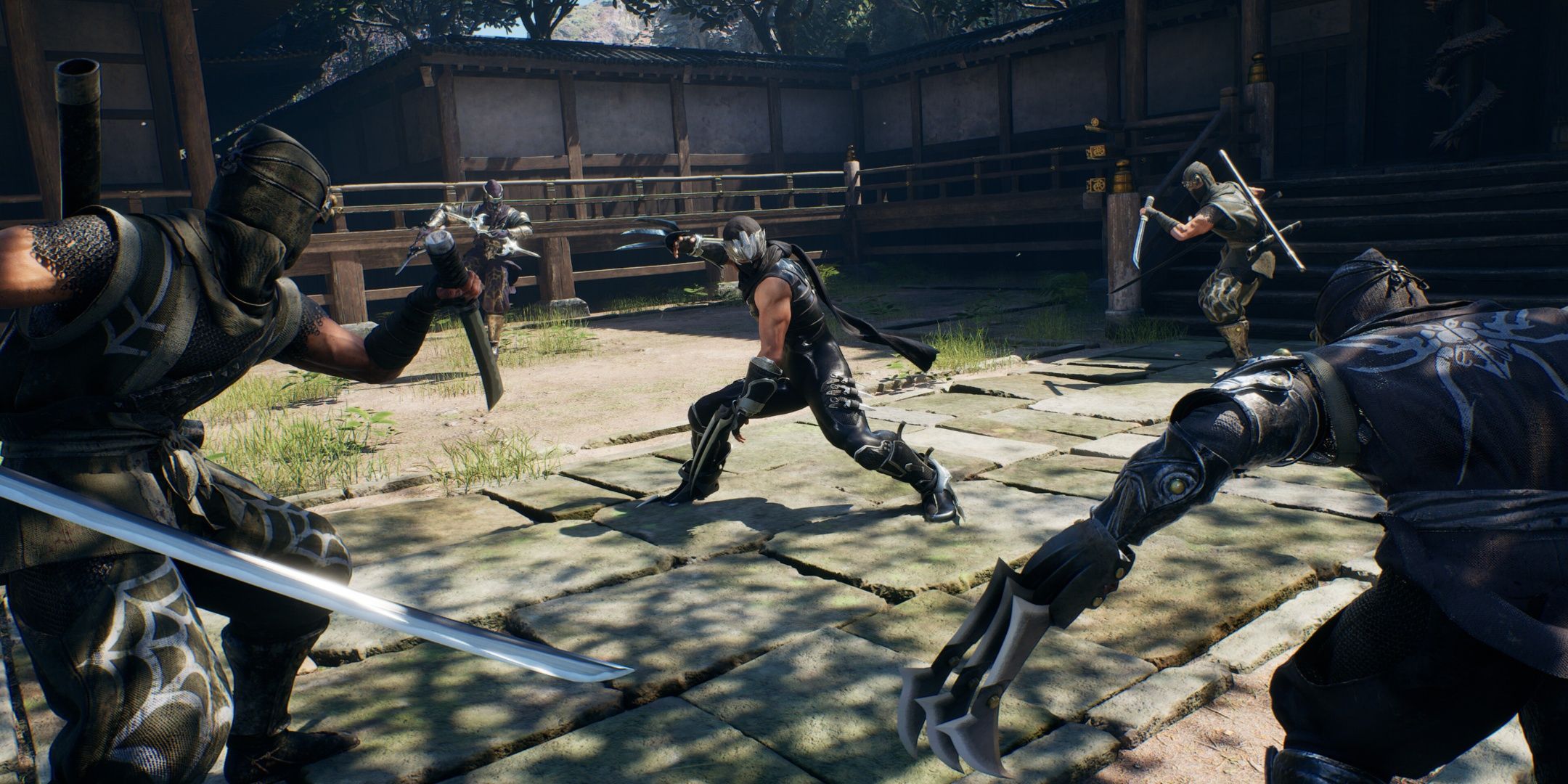 Ryu faces off against a quarter of enemies in Ninja Gaiden Black 2. 