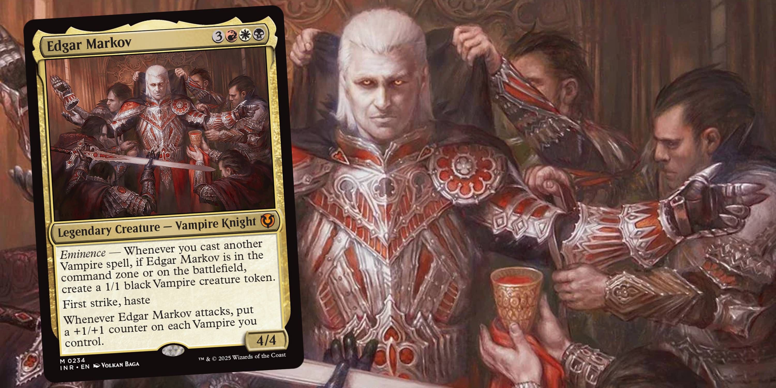 MTG Edgar Markov art with the card next to it.