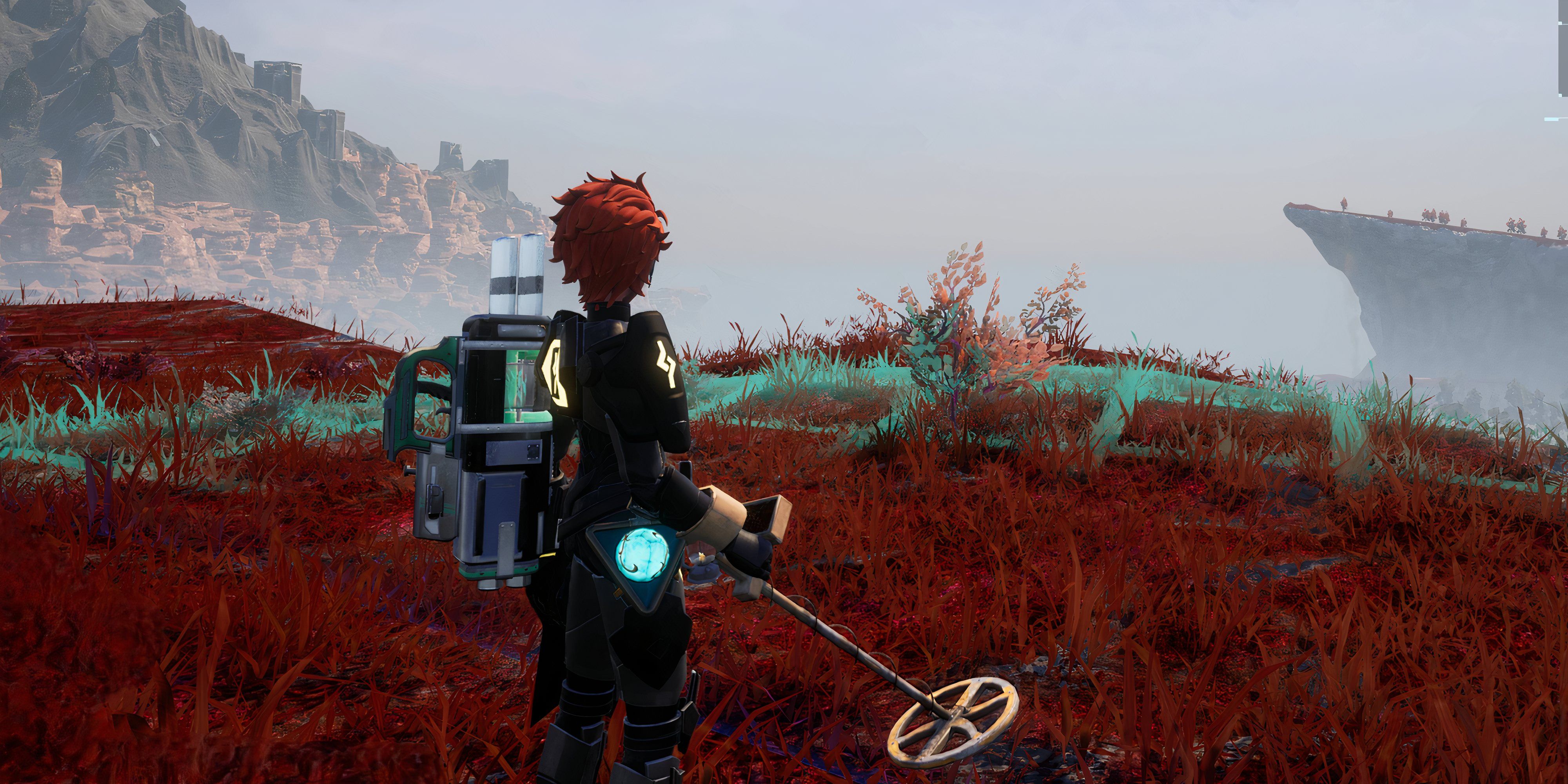 Picture of the player holding the Metal Detector - palworld