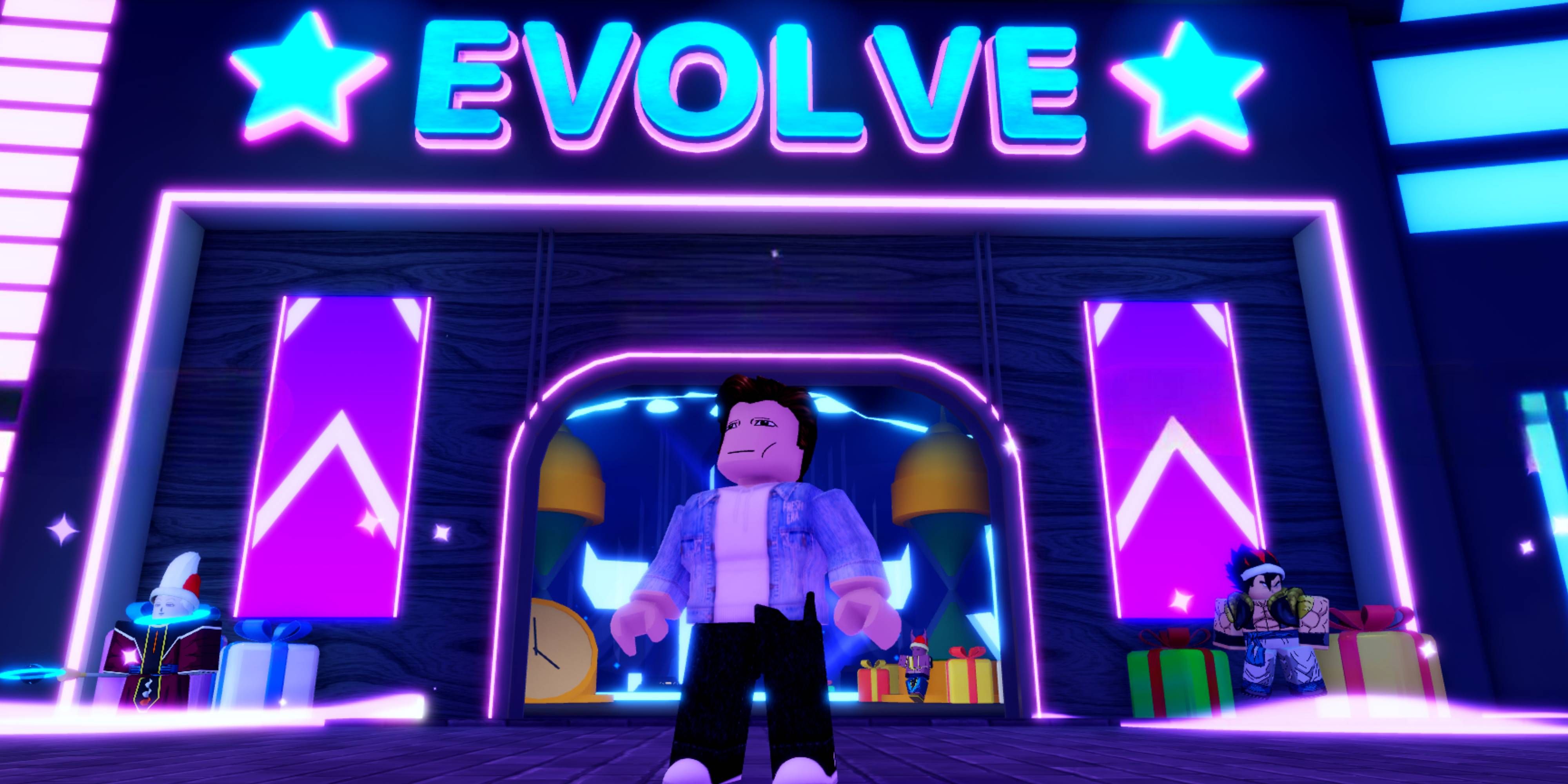 Player stands behind the evolutionary room - Roblox mobile phones adventure