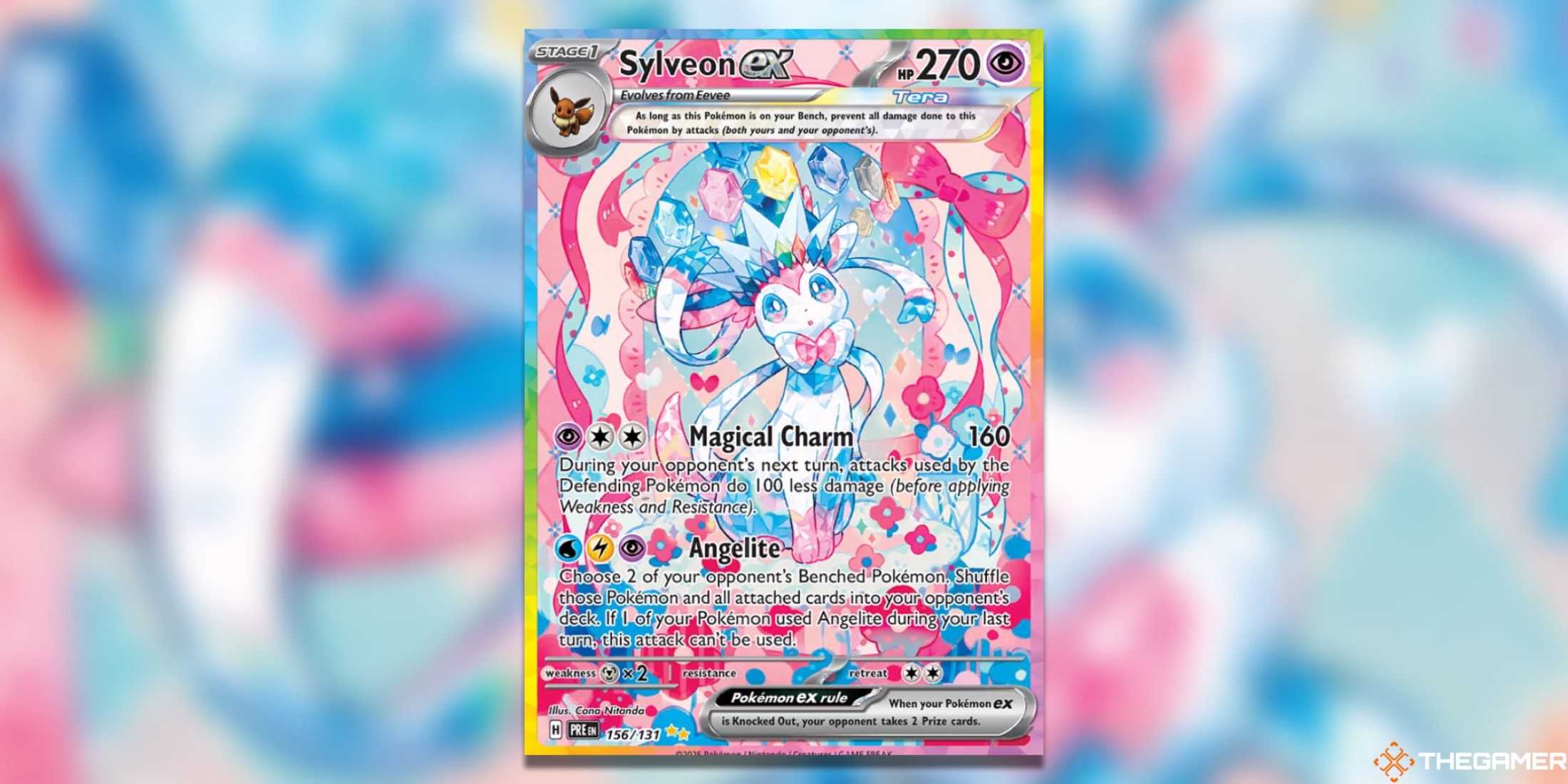 The Prismatic Evolutions Sylveon ex Special Illustration Rare in the Pokemon TCG.