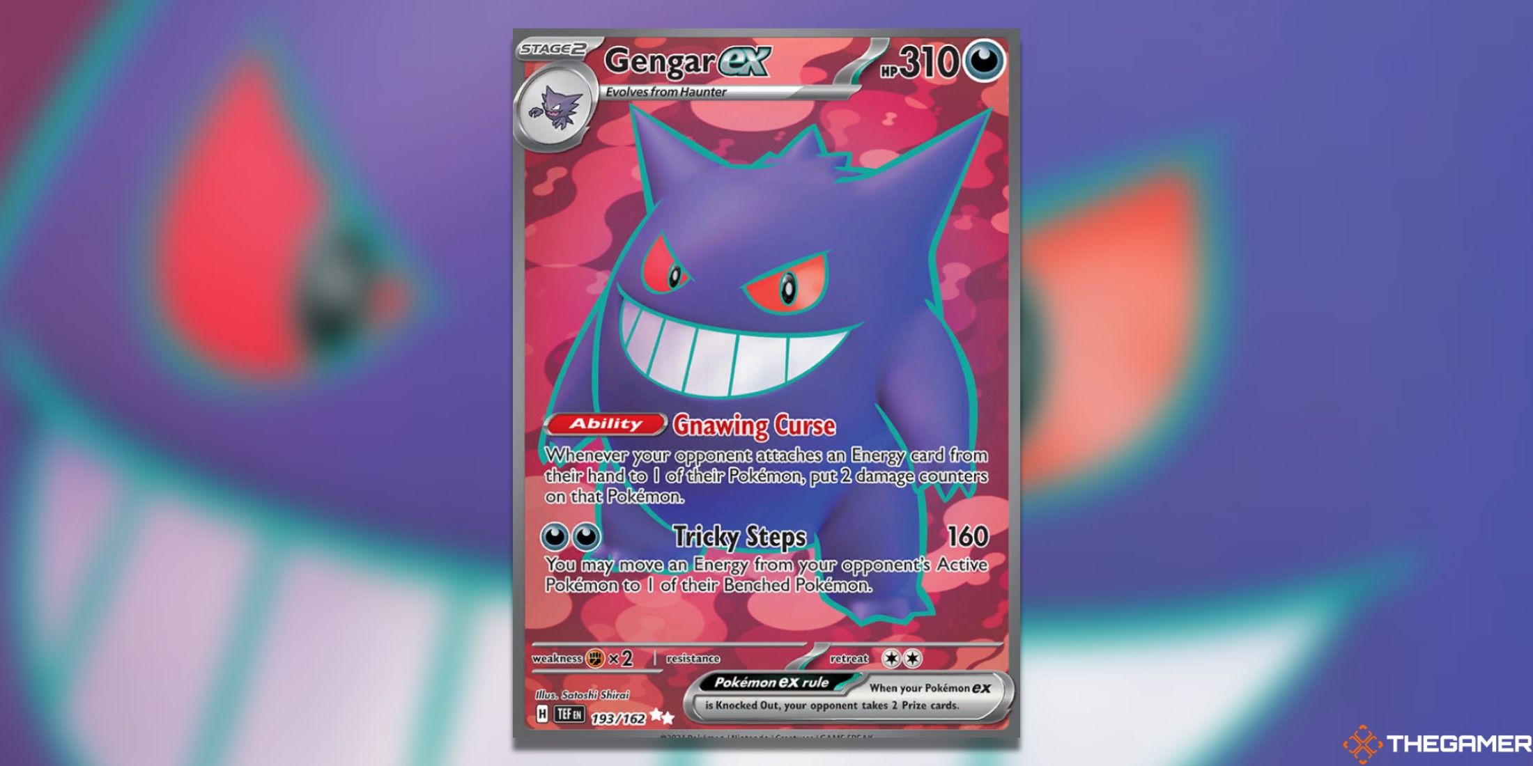 The Temporal Forces Gengar ex Ultra Rare from the Pokemon TCG.