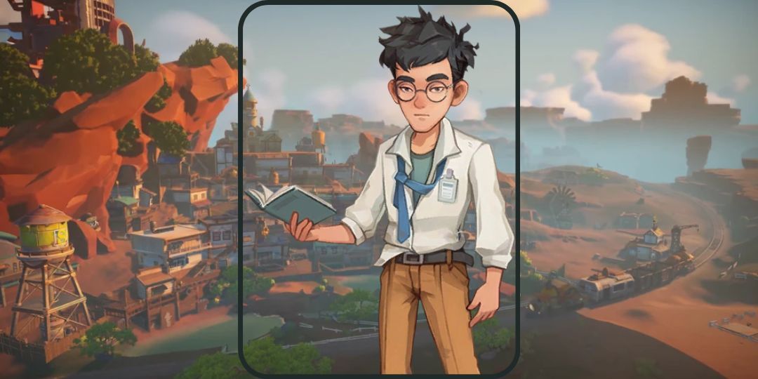 Qi from My Time At Sandrock is shown. He is a young man with dark hair and spectacles.