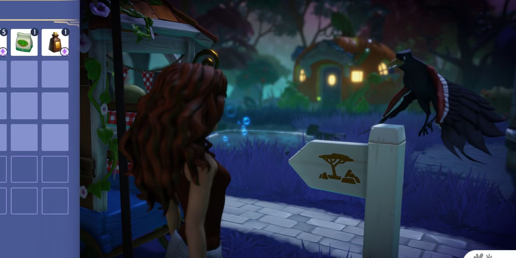 A raven from Disney Dreamlight Valley.