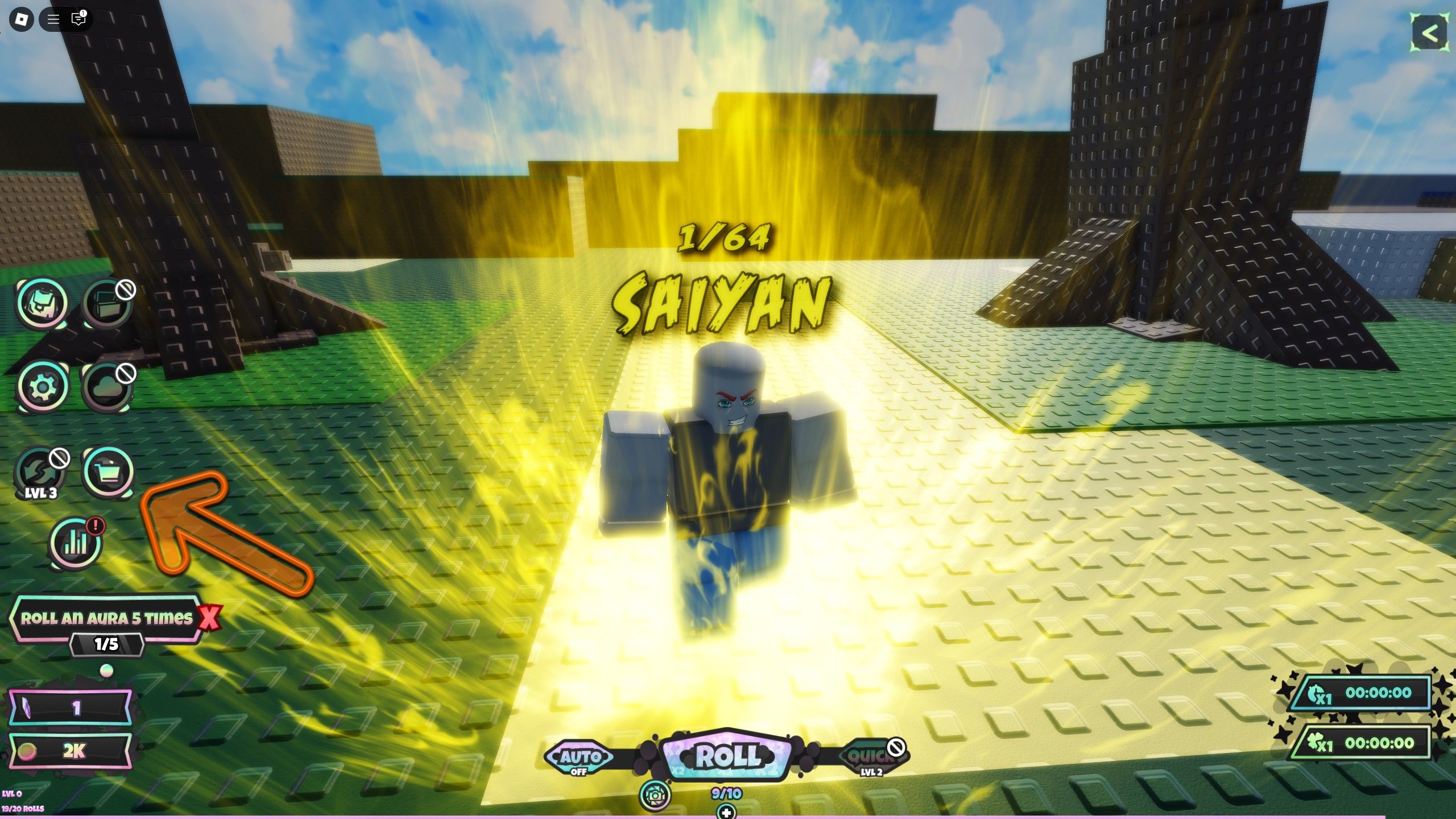 a player in Anime Auras RNG on Roblox