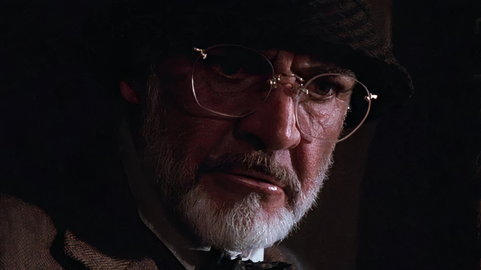 A closeup of The Dr. Henry Walton Jones, Sr. in The Last Crusade.