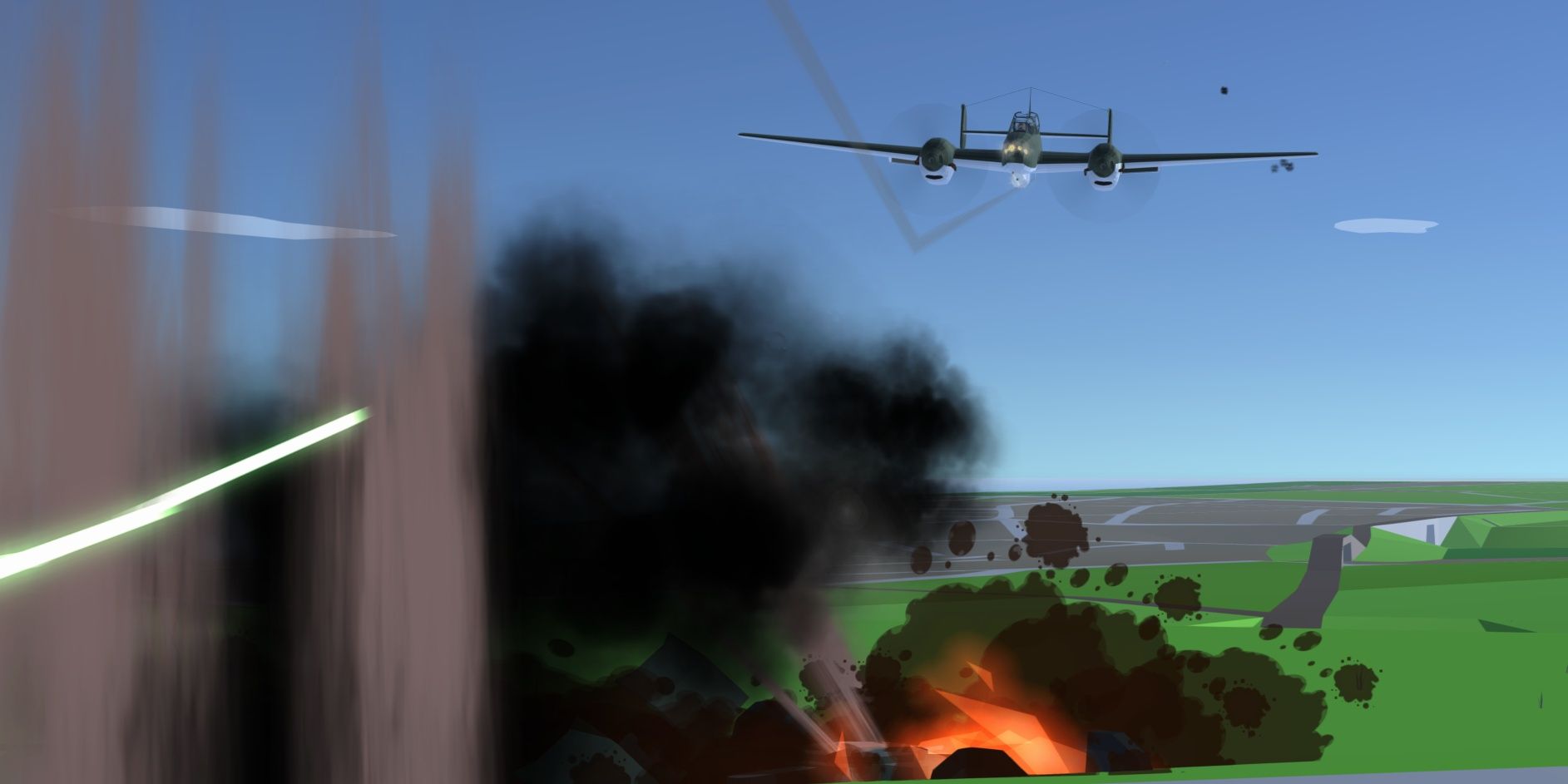 Sky on Fire: 1940 - German aircraft flying low for running.