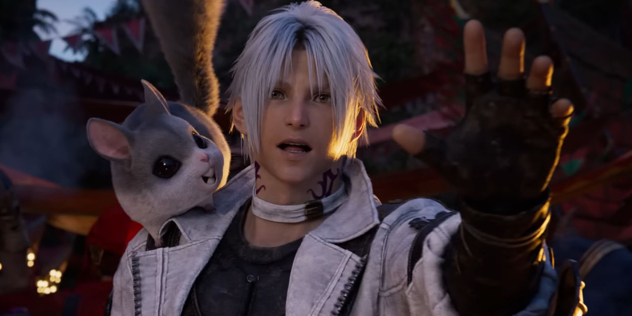 Thancred from Final Fantasy 14 trying to stop too women from leaving