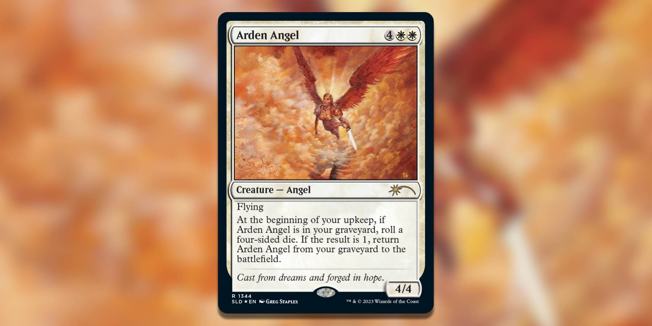 The Magic The Gathering card Arden Angel by Greg Staples.